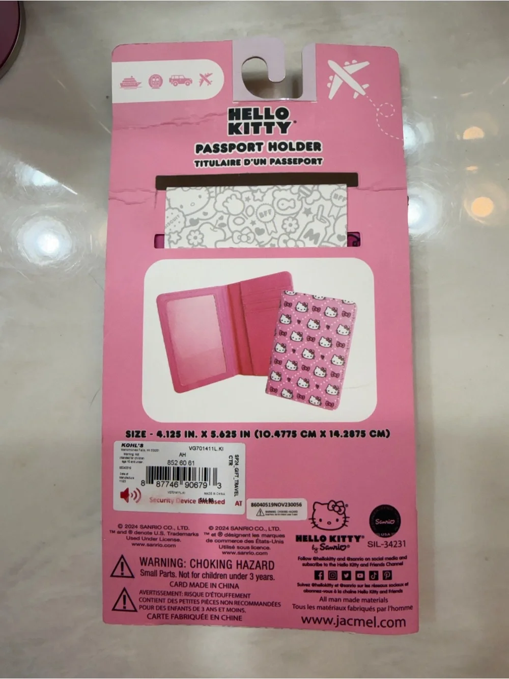Hello Kitty Pink Polka Dot Kids Passport Holder